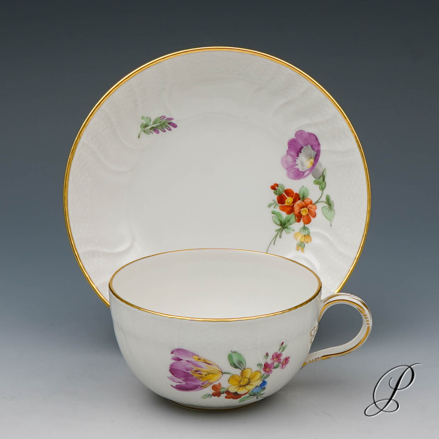 Teeservice KPM Berlin mit Blumenmalerei und Schmetterlingen – Bild 33