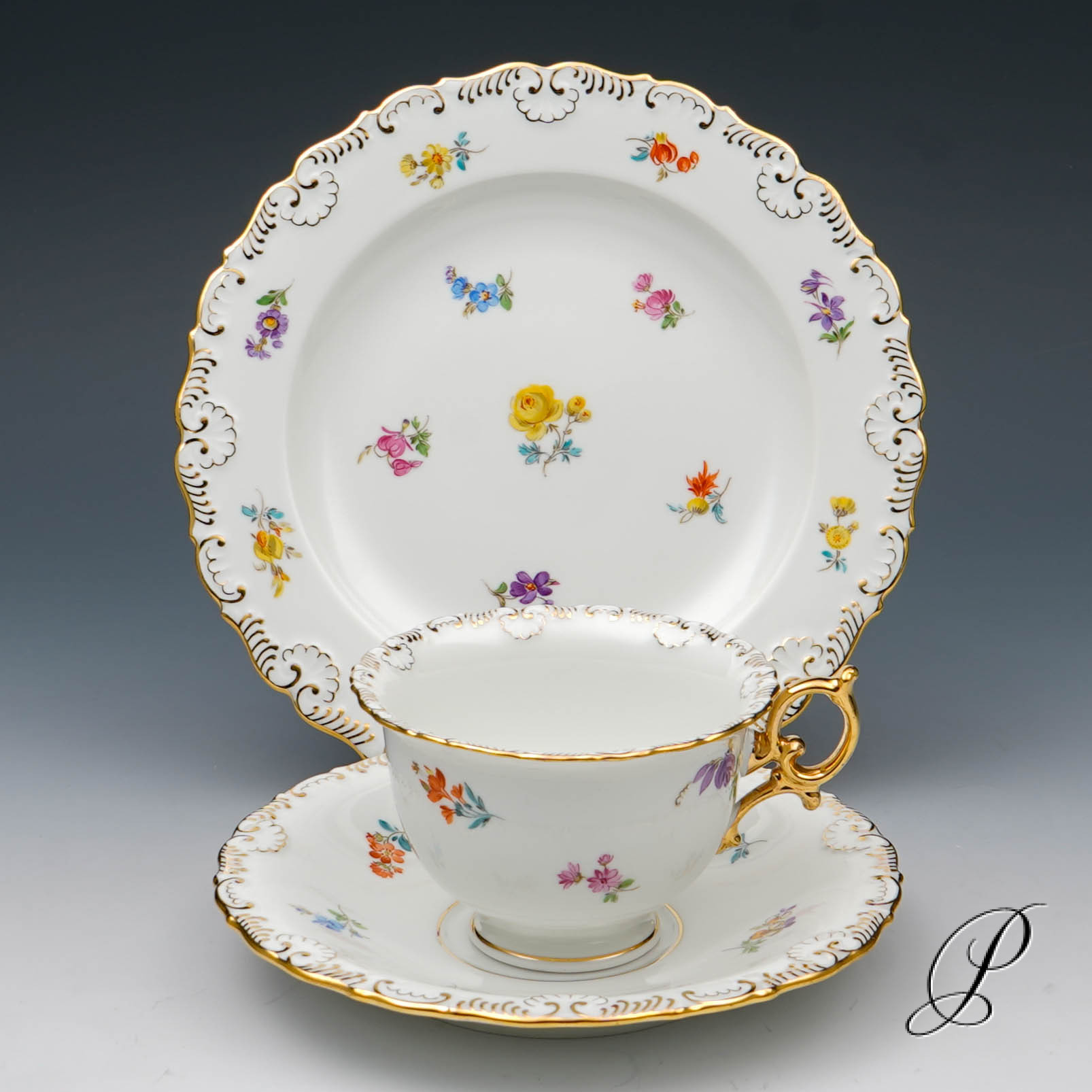 6 Kaffeegedecke Meissen 1.Wahl im Dekor Streublume – Bild 15