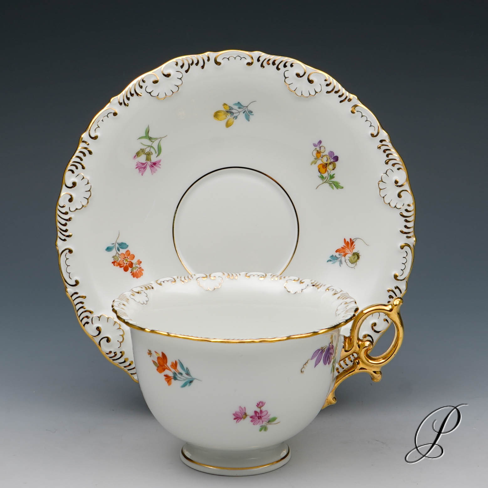 6 Kaffeegedecke Meissen 1.Wahl im Dekor Streublume – Bild 18