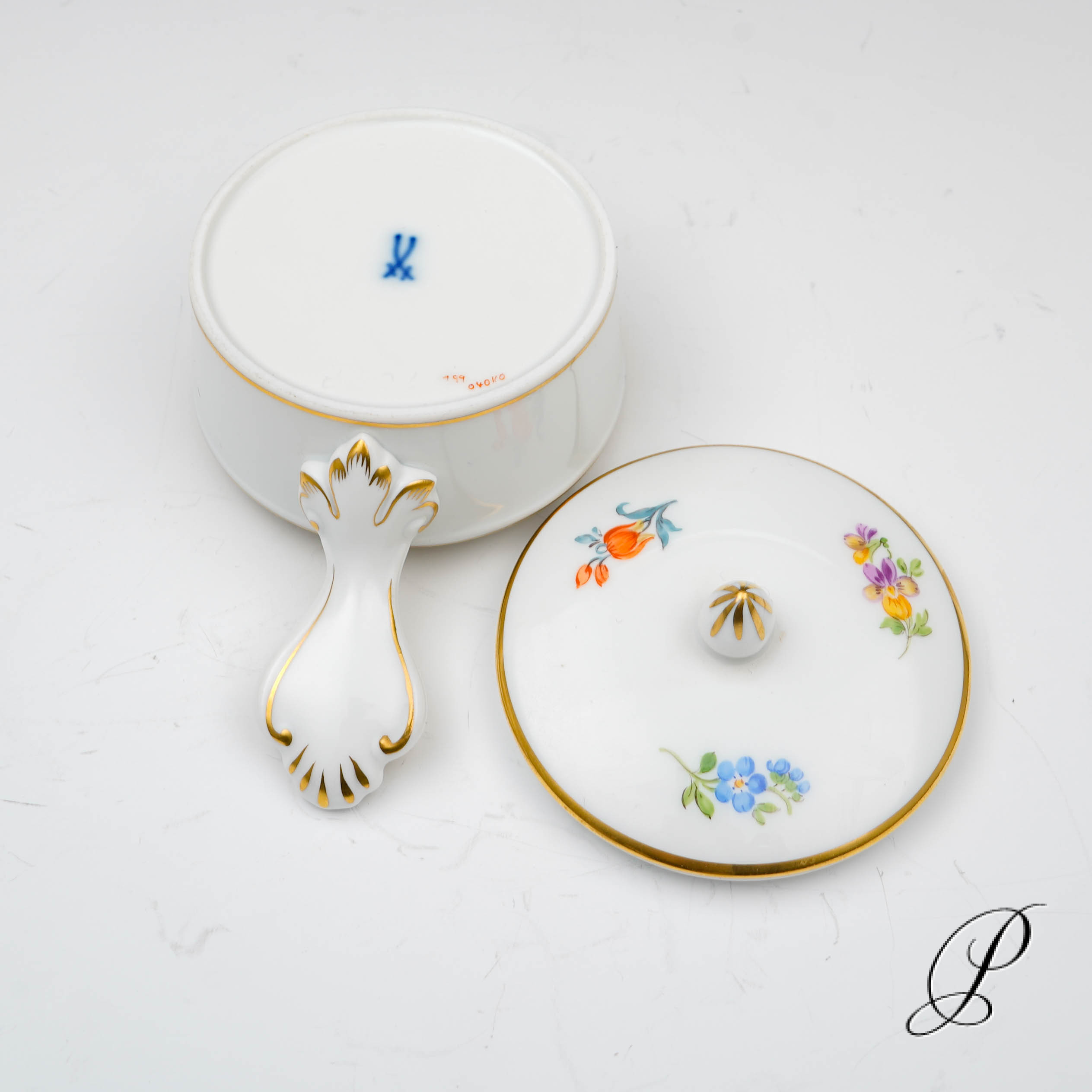 Stövchen mit Teelichthalter Meissen im Dekor Blume2 – Bild 9