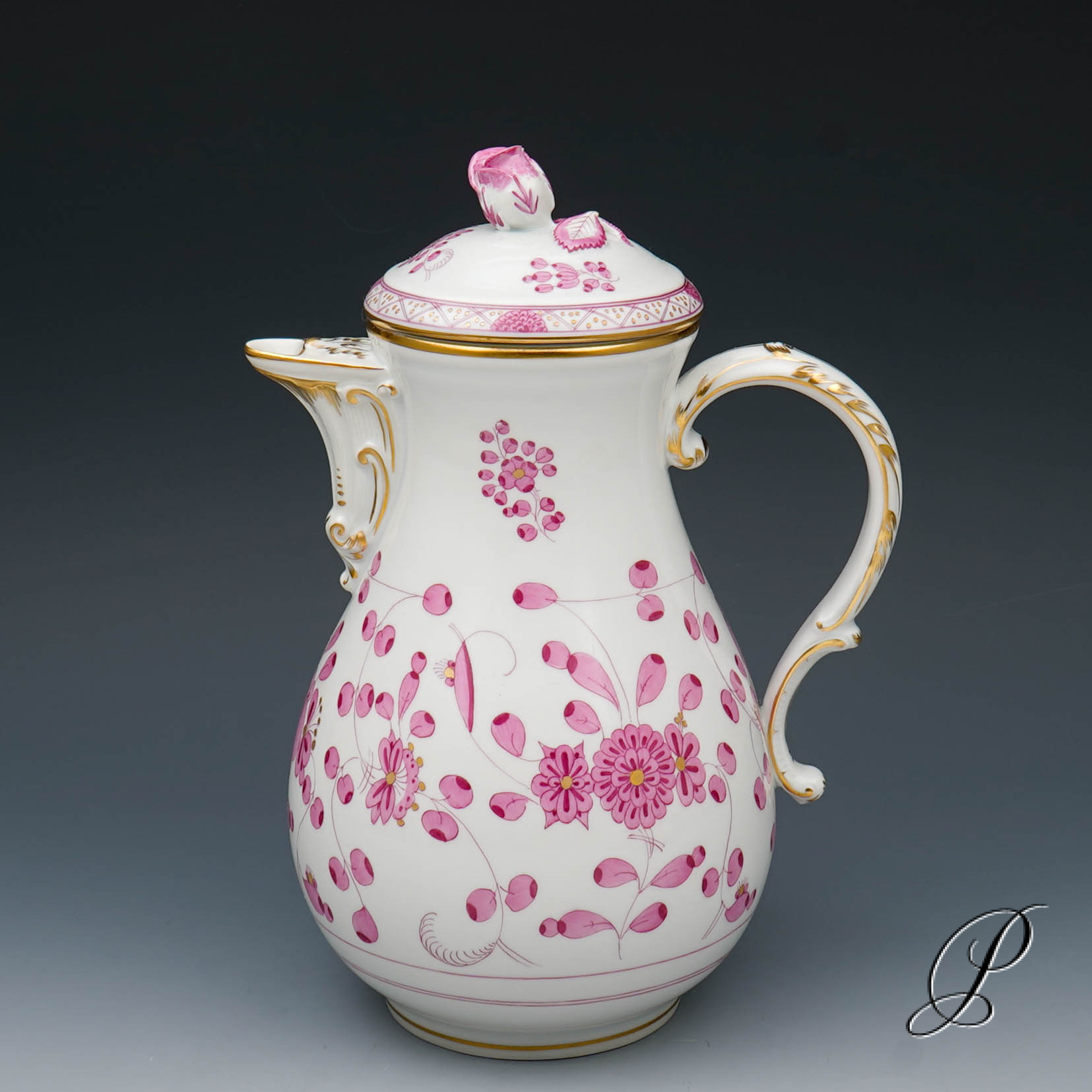 Kaffeeservice Meissen 1.Wahl reiche Indische Malerei purpur – Bild 6