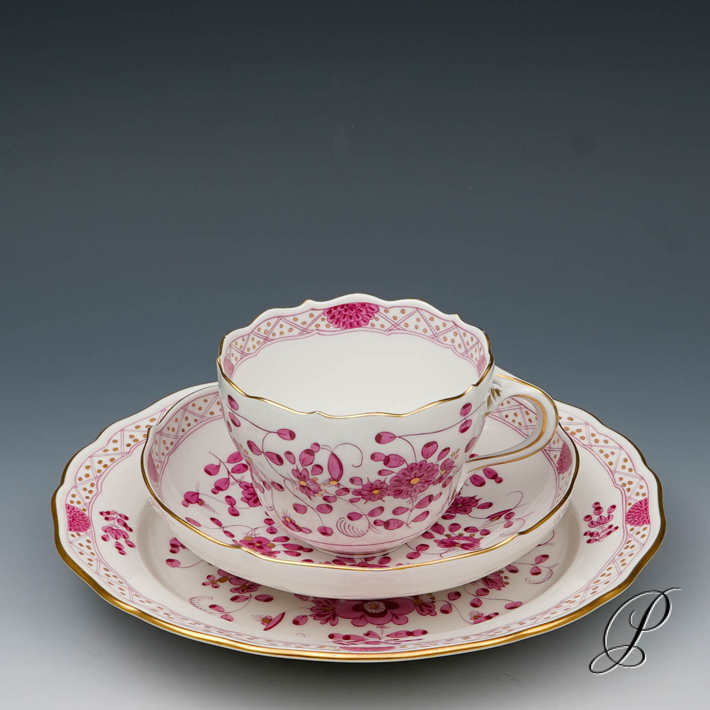 Kaffeeservice Meissen 1.Wahl reiche Indische Malerei purpur – Bild 15