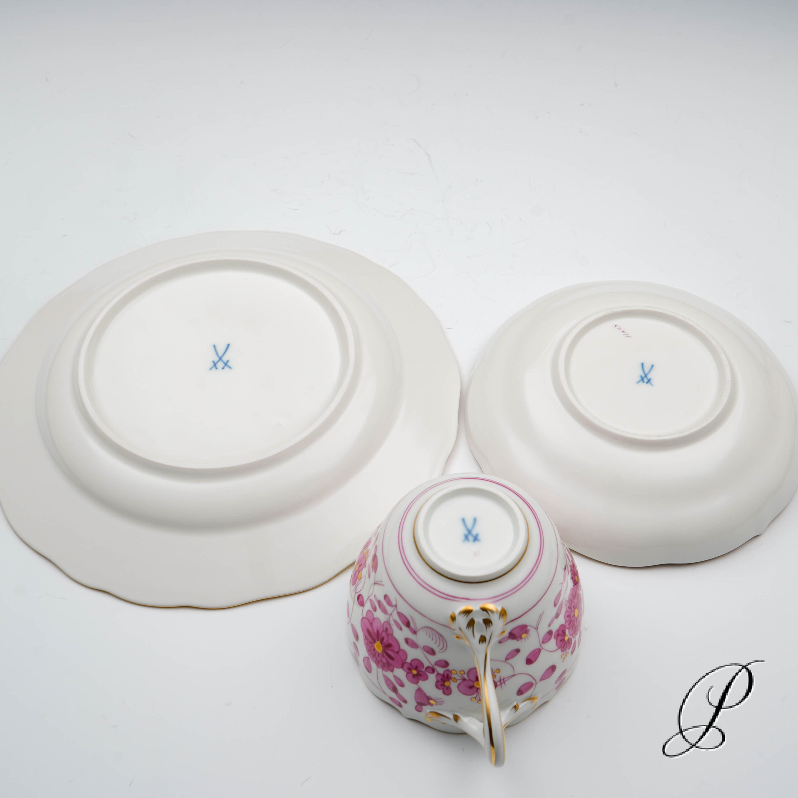 Kaffeeservice Meissen 1.Wahl reiche Indische Malerei purpur – Bild 25