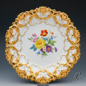 Traumhafter Prunkteller Meissen 1.Wahl mit Blumenbukett