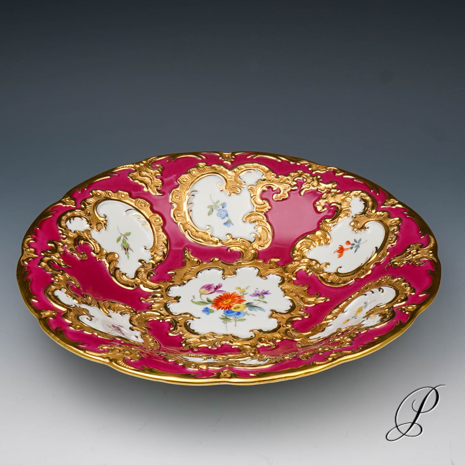 Traumhafter großer Prunkteller Meissen 1.Wahl – Bild 2