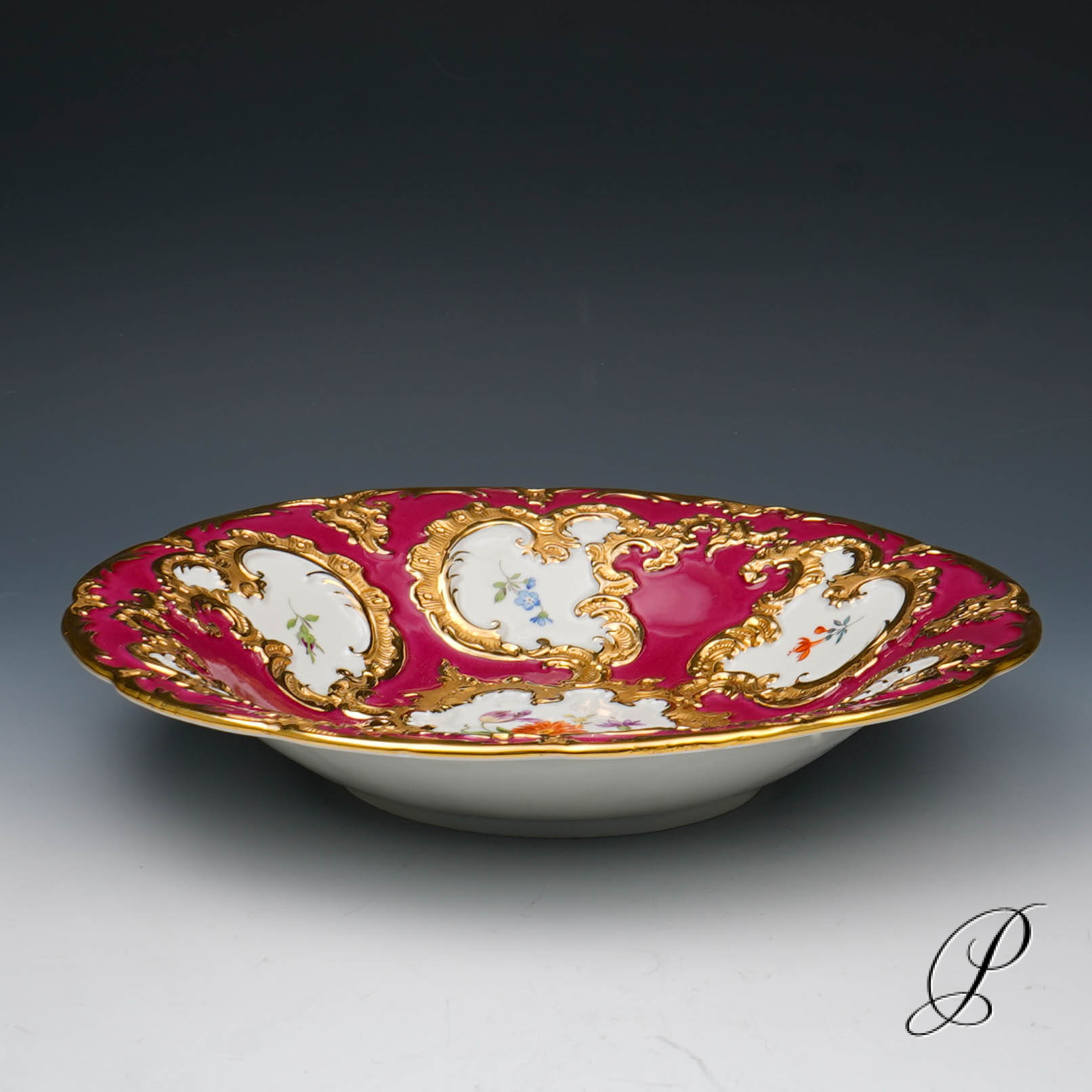 Traumhafter großer Prunkteller Meissen 1.Wahl – Bild 3