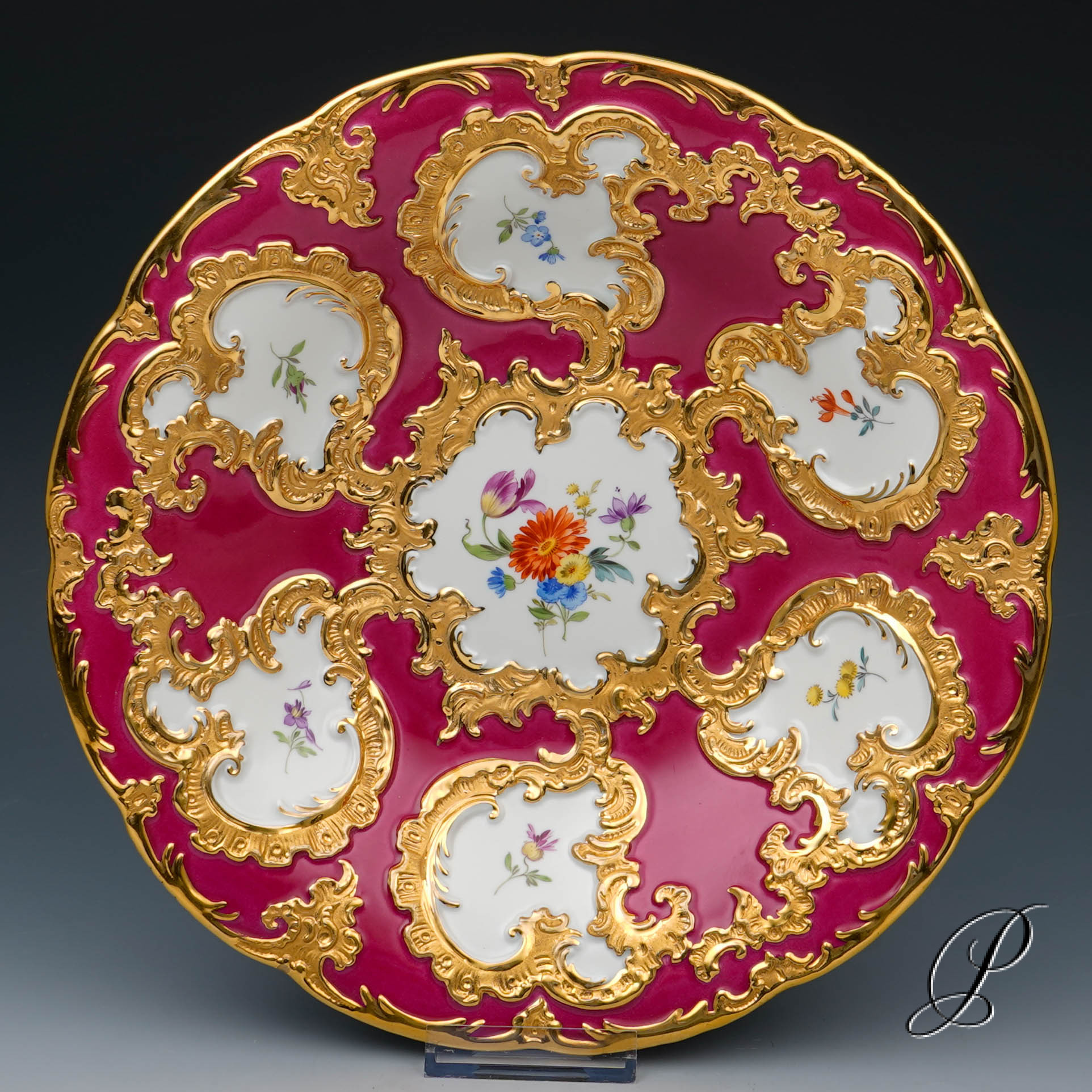 Traumhafter großer Prunkteller Meissen 1.Wahl