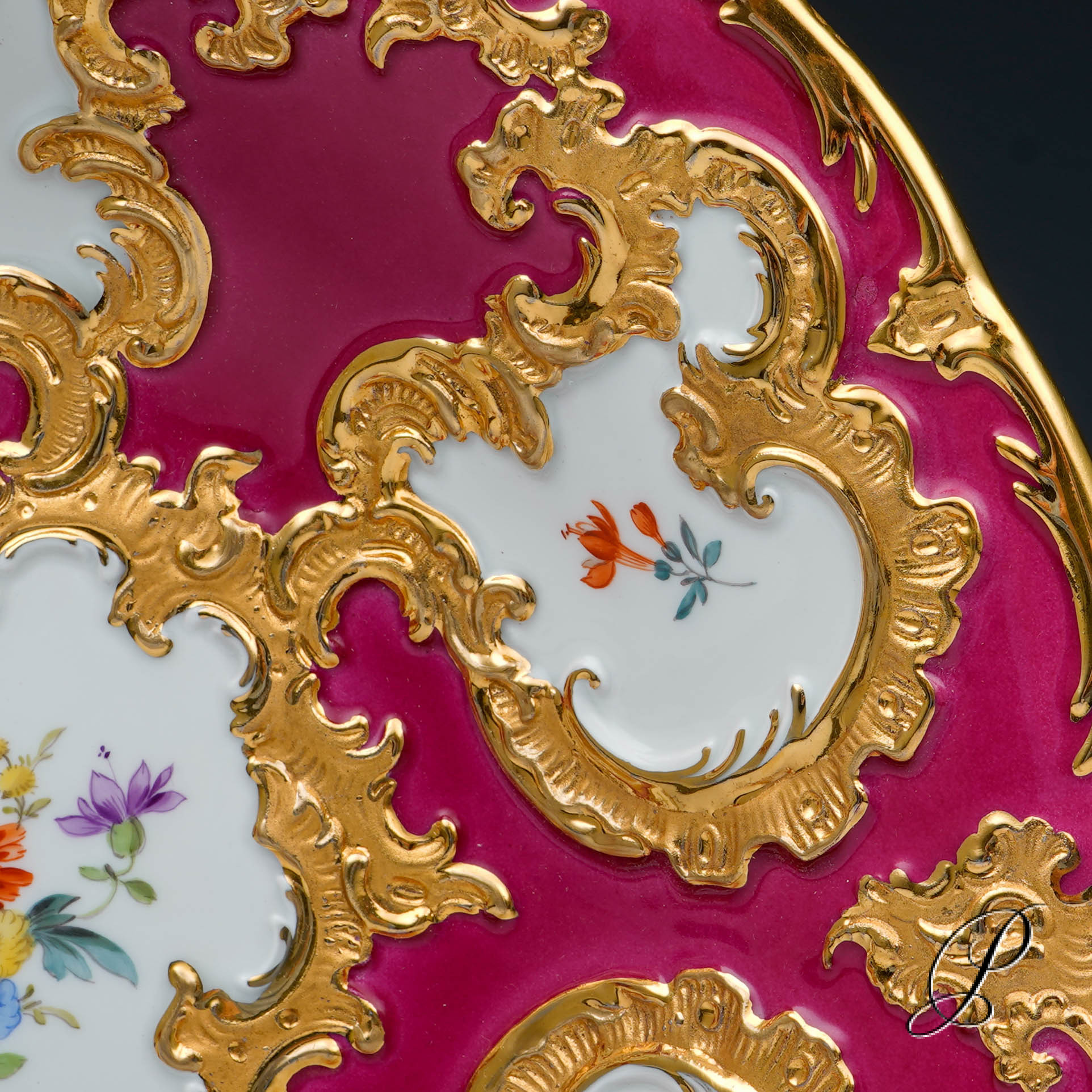 Traumhafter großer Prunkteller Meissen 1.Wahl – Bild 6