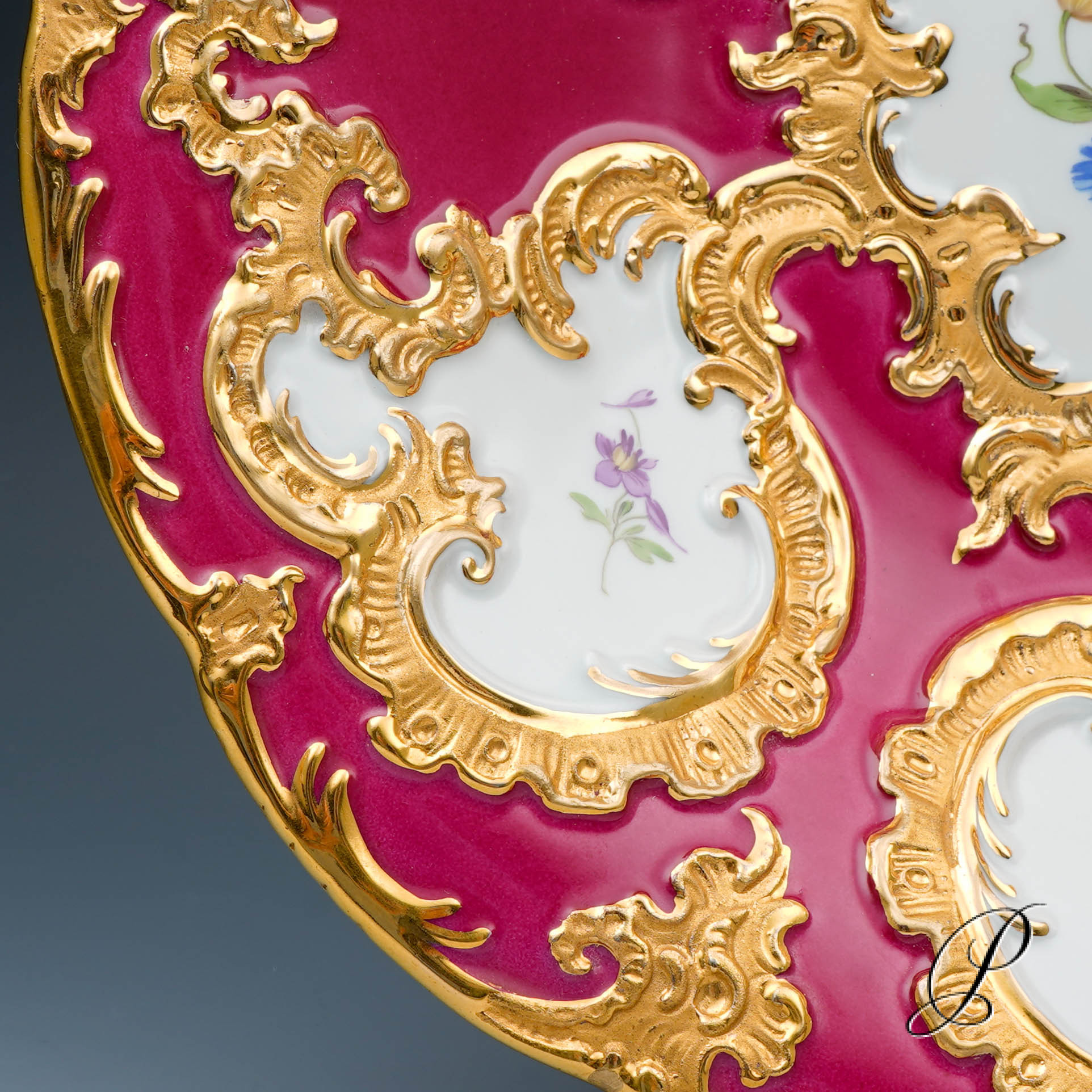 Traumhafter großer Prunkteller Meissen 1.Wahl – Bild 7