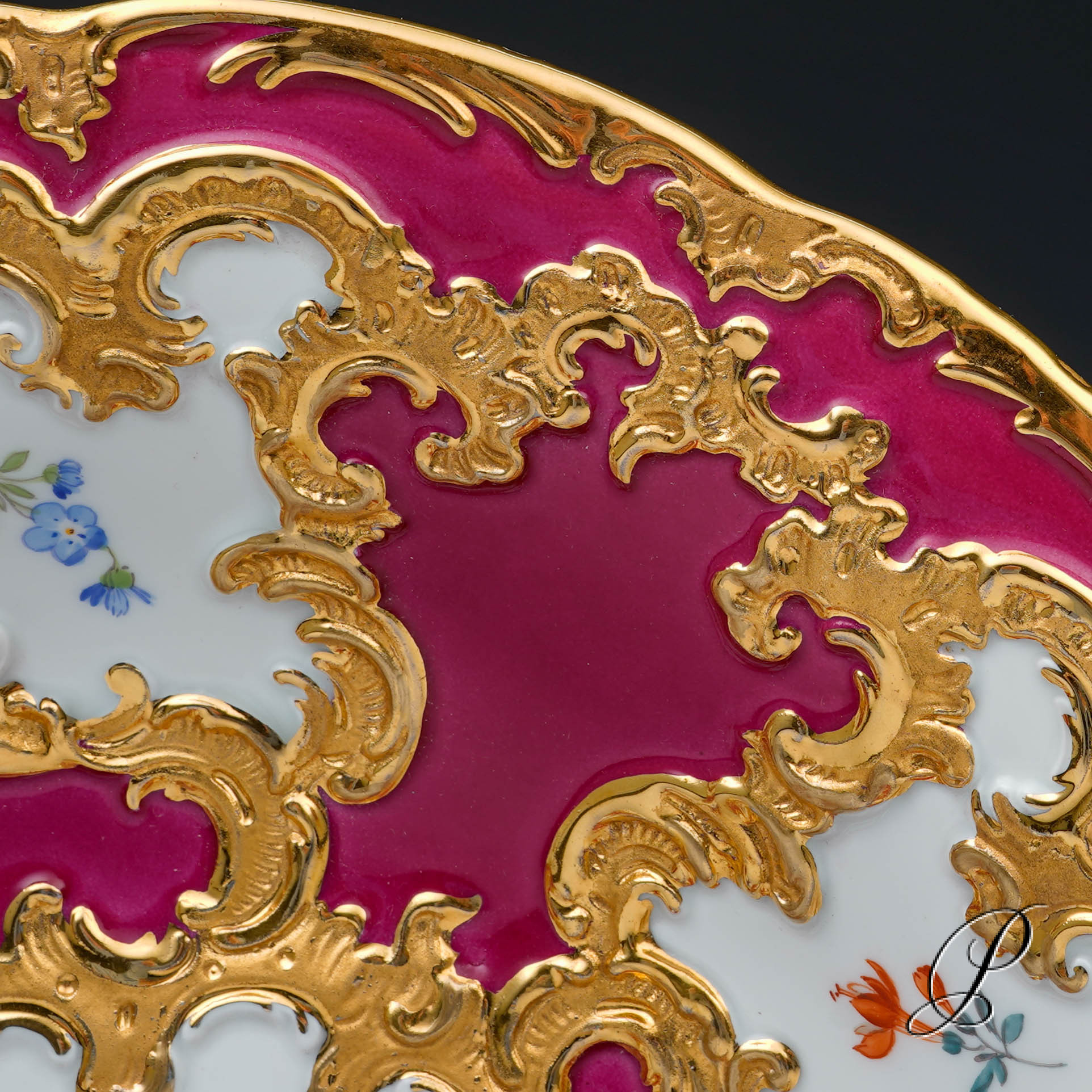 Traumhafter großer Prunkteller Meissen 1.Wahl – Bild 8