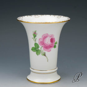 Vase Meissen im Dekor Rote Rose