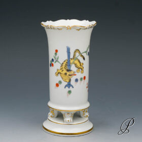 Vase Meissen 1.Wahl Dekor reicher gelber Löwe - selten -