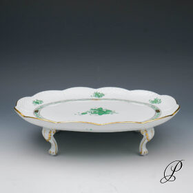 Tablett - seltene Ausführung!!! - Herend im Dekor Apponyi grün