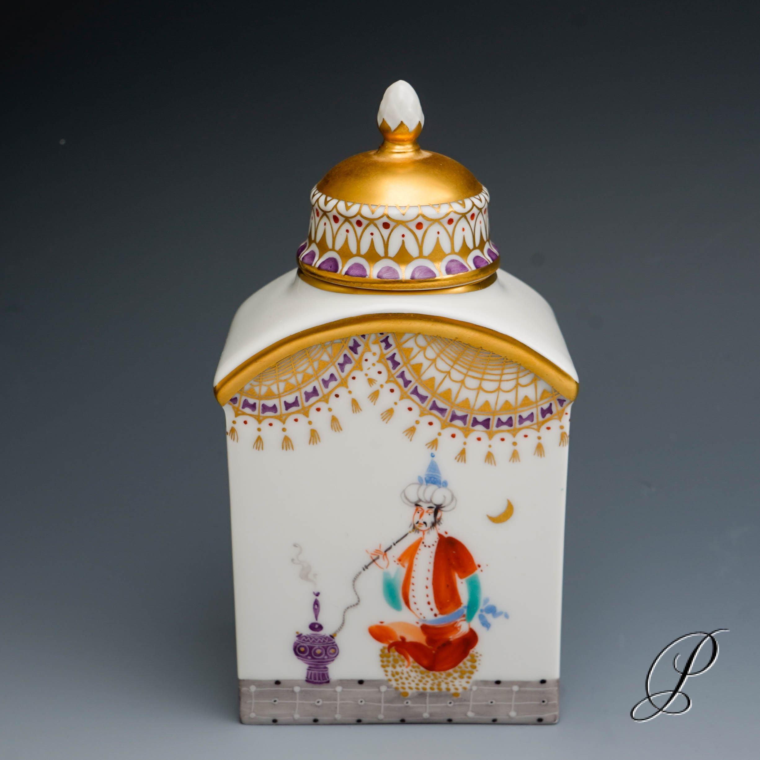 Meissen Teedose im Dekor 1001 Nacht von Prof. Heinz Werner – Bild 2