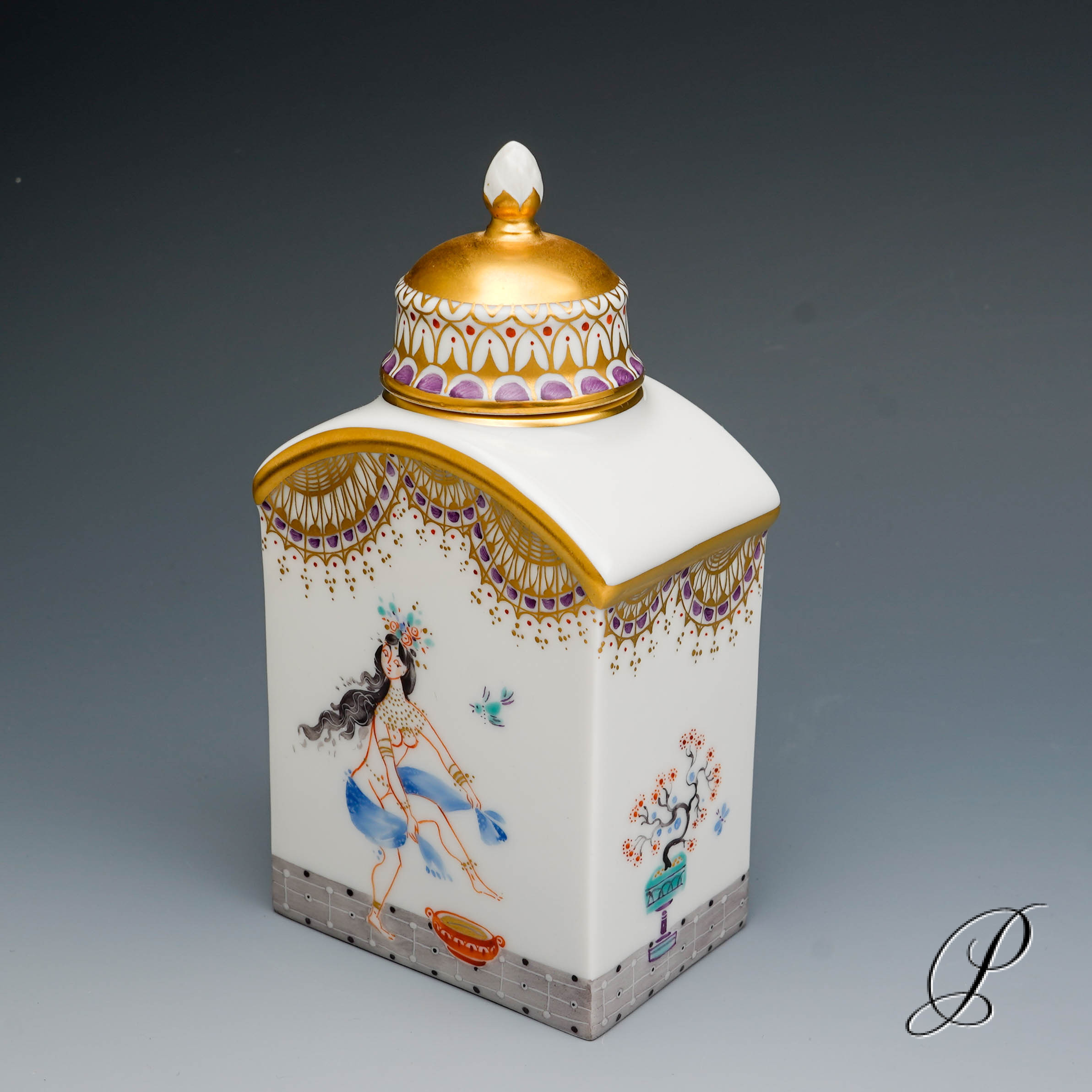 Meissen Teedose im Dekor 1001 Nacht von Prof. Heinz Werner – Bild 6
