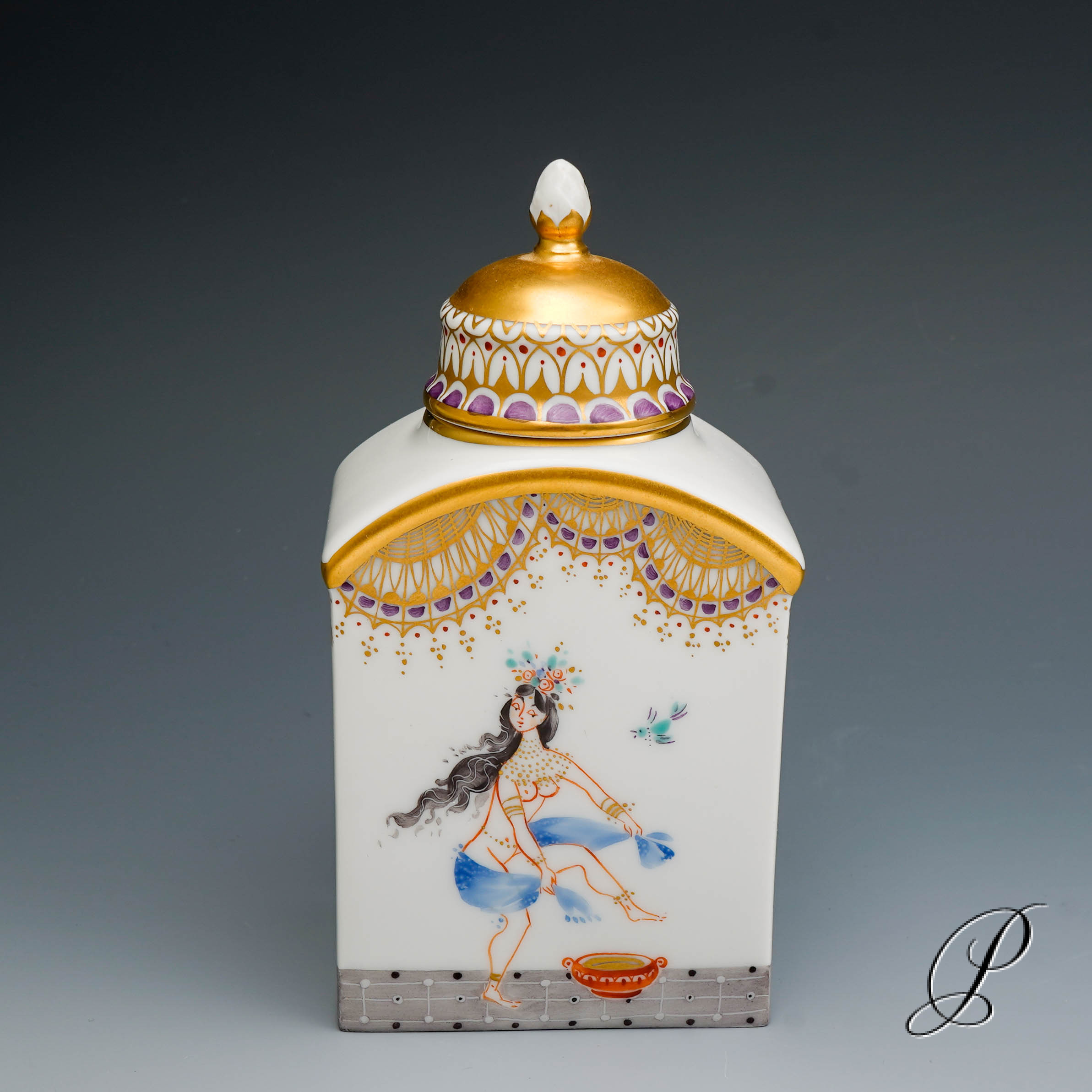 Meissen Teedose im Dekor 1001 Nacht von Prof. Heinz Werner – Bild 7