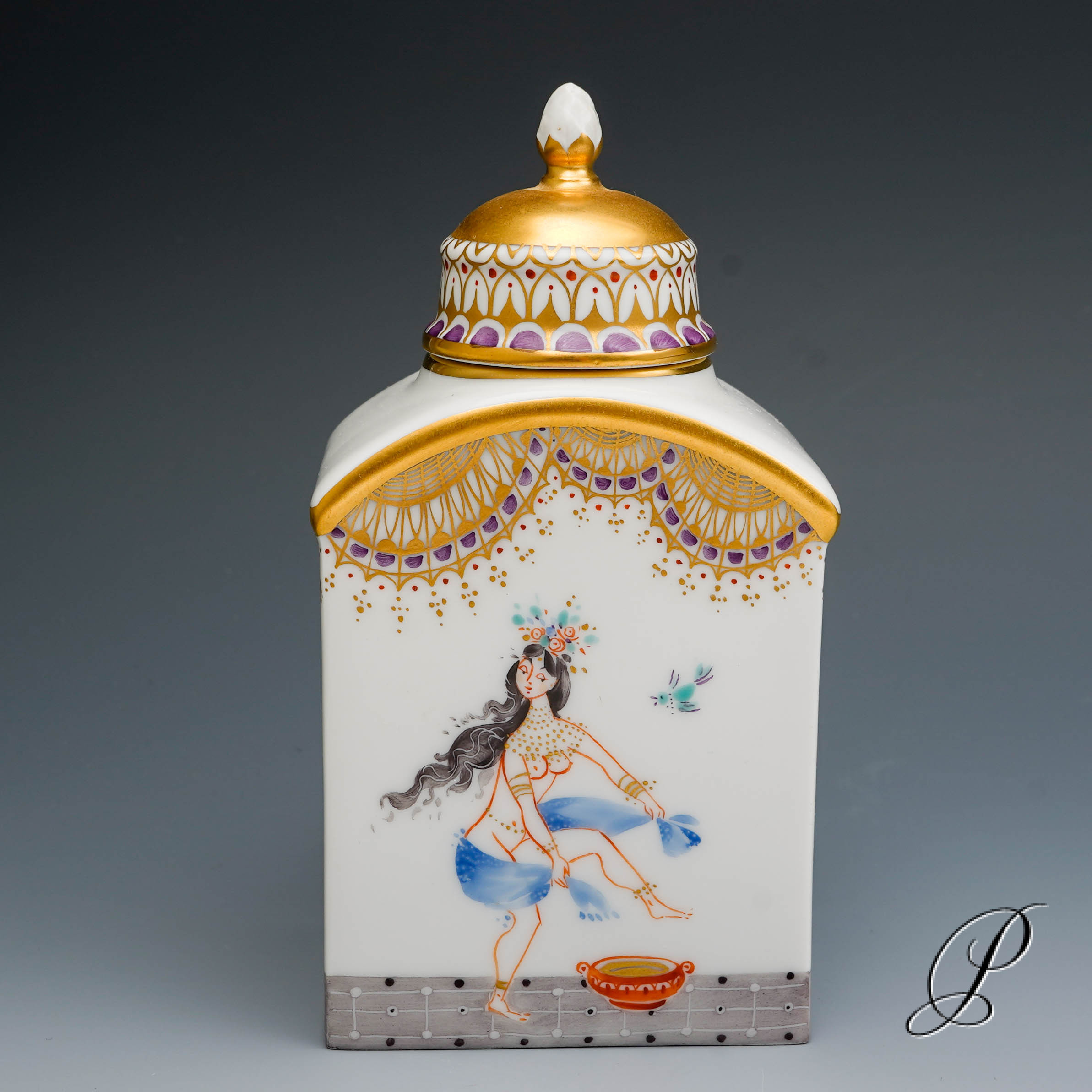 Meissen Teedose im Dekor 1001 Nacht von Prof. Heinz Werner – Bild 8