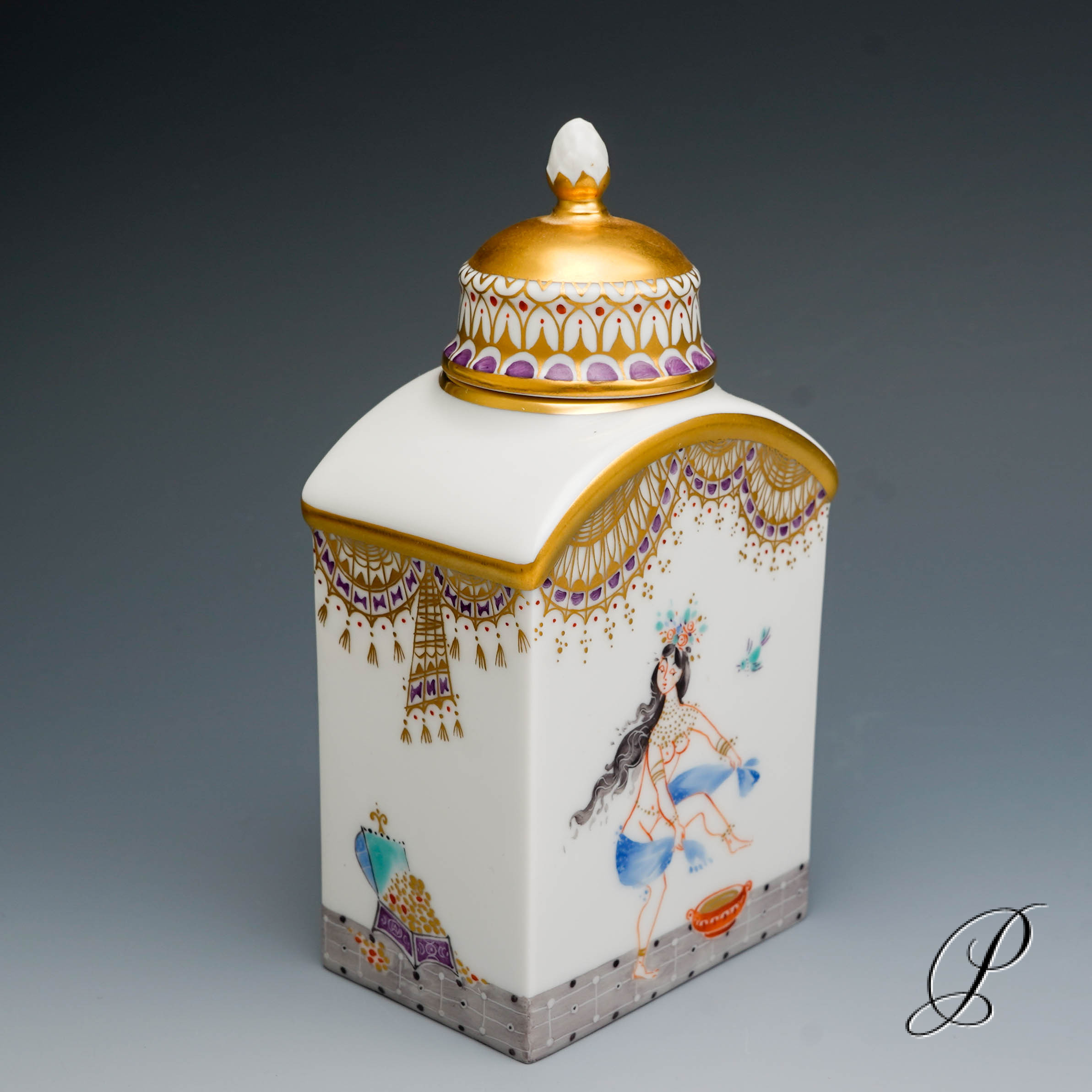 Meissen Teedose im Dekor 1001 Nacht von Prof. Heinz Werner – Bild 9