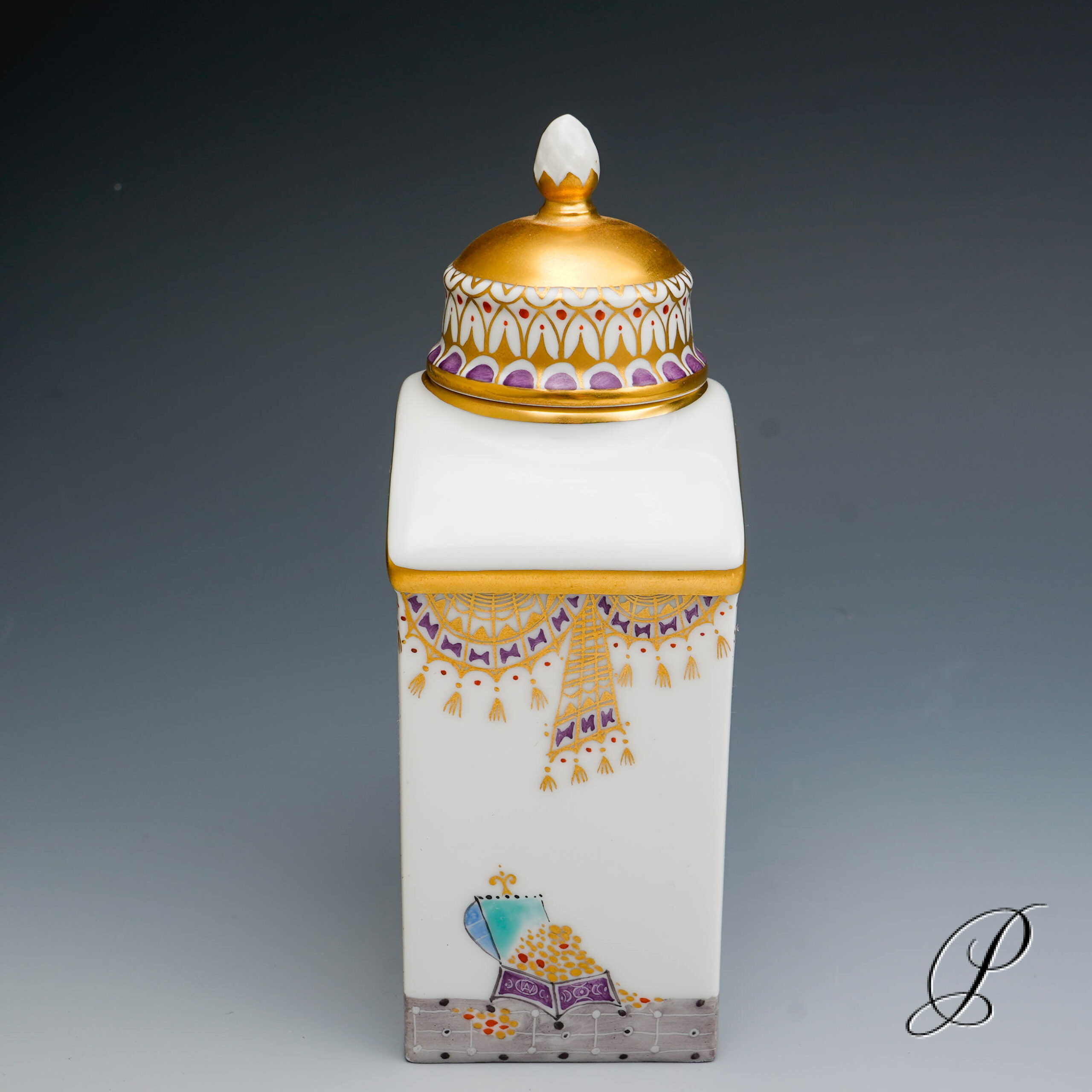 Meissen Teedose im Dekor 1001 Nacht von Prof. Heinz Werner – Bild 10