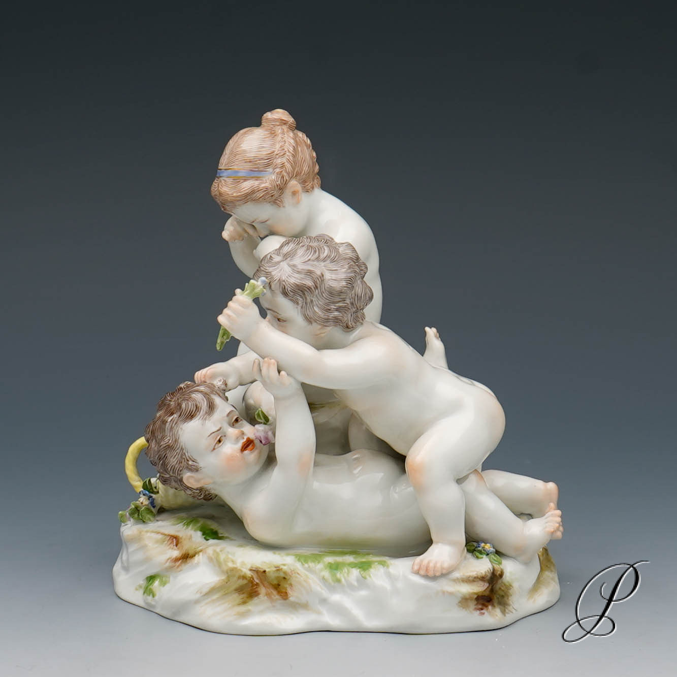 Figurengruppe Meissen "drei balgende Kinder" – Bild 2