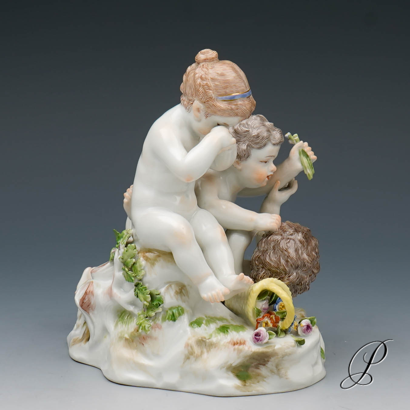 Figurengruppe Meissen "drei balgende Kinder" – Bild 8