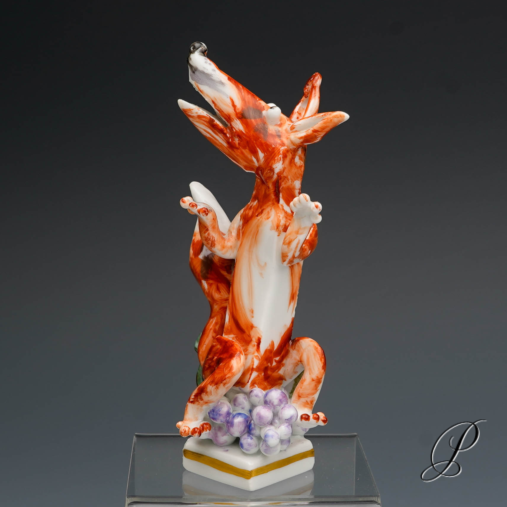 Fuchs mit Weintrauben Meissen 1.Wahl von Peter Strang - Porzellan