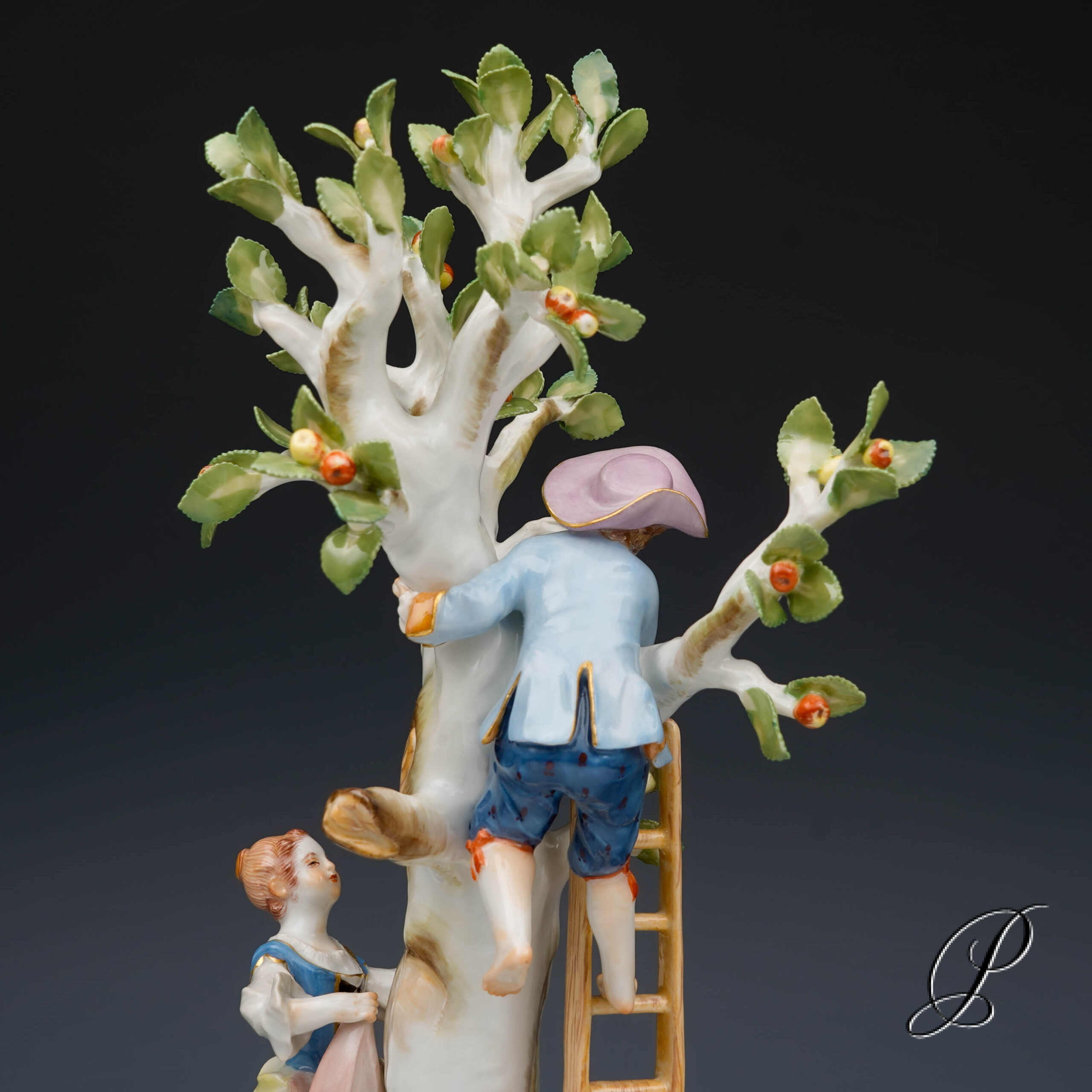 große Figurengruppe Meissen 1.Wahl " Apfelernte " – Bild 16