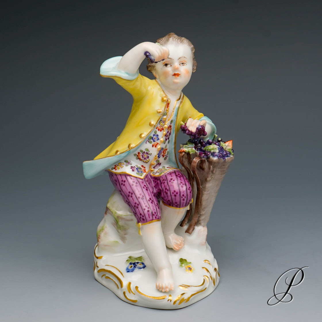 Figur Meissen 1.Wahl Gärtnerkind mit Weinkiepe