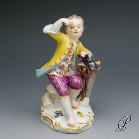 Figur Meissen 1.Wahl Gärtnerkind mit Weinkiepe
