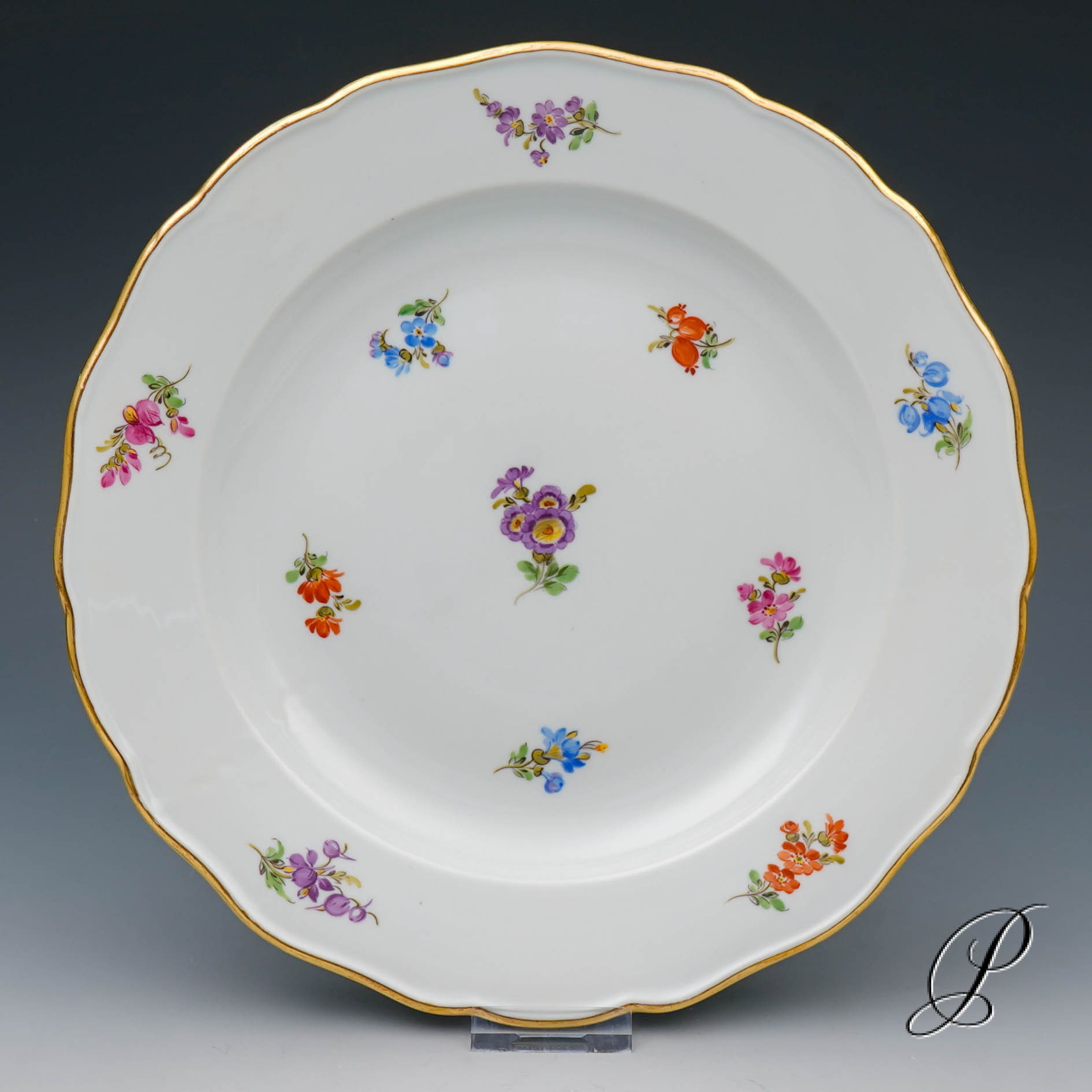 Meissen 2 Speiseteller im Dekor Streublume Pfeiferzeit um 1924 – Bild 4