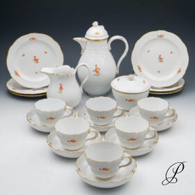 Meissen Kaffeeservice im Dekor "Blumenzweige Eisenrot und Goldgräser"