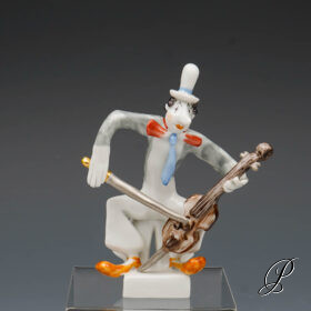 Meissen Musikclown 1.Wahl Cellist aus der Clownkapelle von Peter Strang