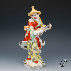 Meissen große Figur 1.Wahl Malabar mit Gitarre