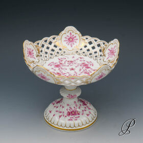 Meissen Tafelaufsatz 1.Wahl reiche Indische Malerei purpur