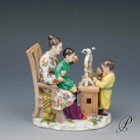 Meissen Figurengruppe 1.Wahl Japanerin mit Kindern