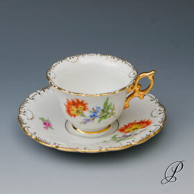 Meissen Mokkagedeck im Dekor Blume2