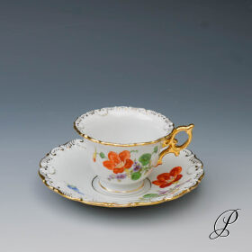 Meissen Mokkagedeck im Dekor Blume2