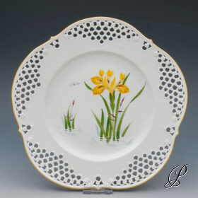 Meissen Durchbruchteller "gelbe Iris" von Prof. Heinz Werner