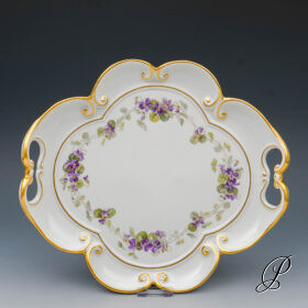 Meissen wunderschönes Tablett mit Blumenmalerei - Veilchen