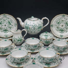 Teeservice Meissen 1.Wahl  Reiche Indische Malerei grün