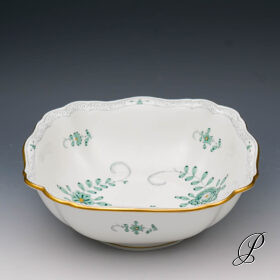 Beilagenschüssel Meissen Indische Malerei2 grün mit Kante