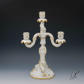 großer (42cm!!!) vierflammiger Kerzenständer Meissen 1.Wahl