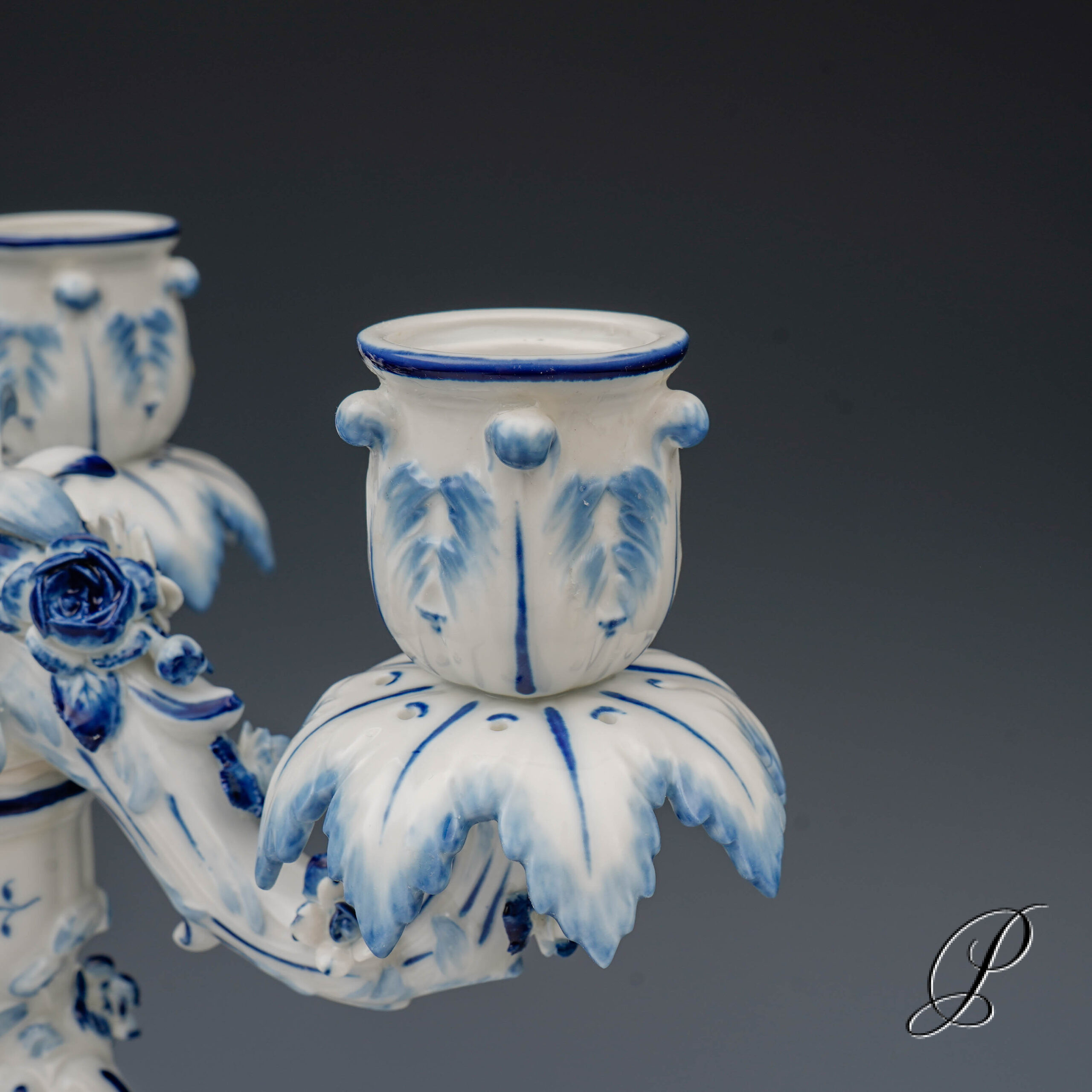 3 flammiger Kerzenständer - Leuchter Meissen 1.Wahl / Zwiebelmuster – Bild 6