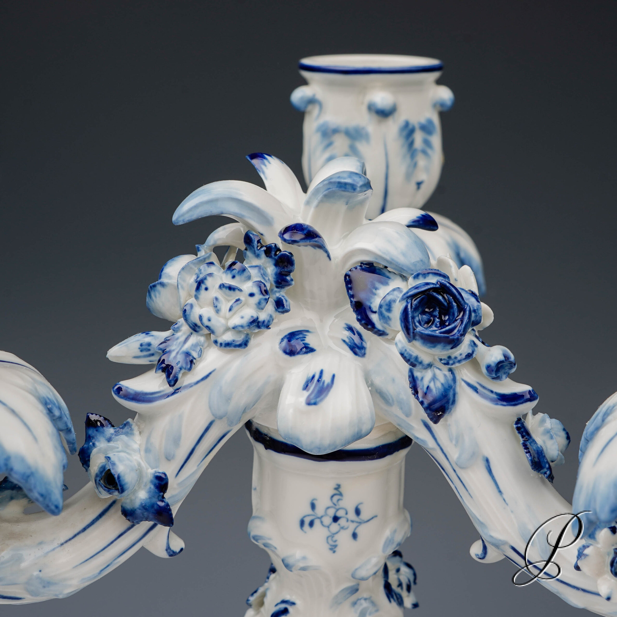 3 flammiger Kerzenständer - Leuchter Meissen 1.Wahl / Zwiebelmuster – Bild 7