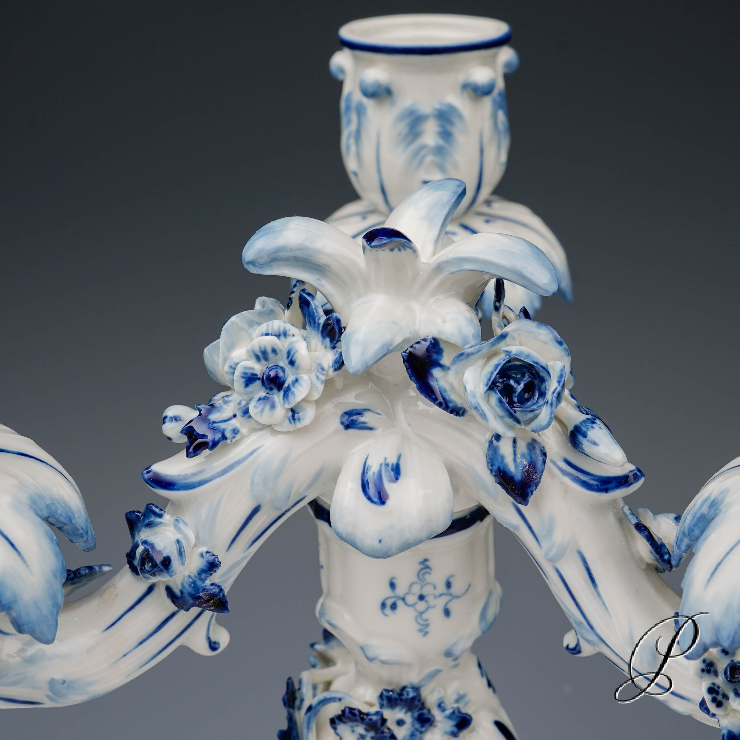 3 flammiger Kerzenständer - Leuchter Meissen 1.Wahl / Zwiebelmuster – Bild 10