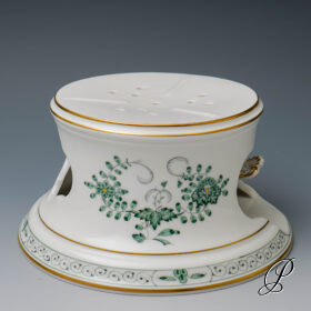 Stövchen Meissen im Dekor Indische Malerei grün