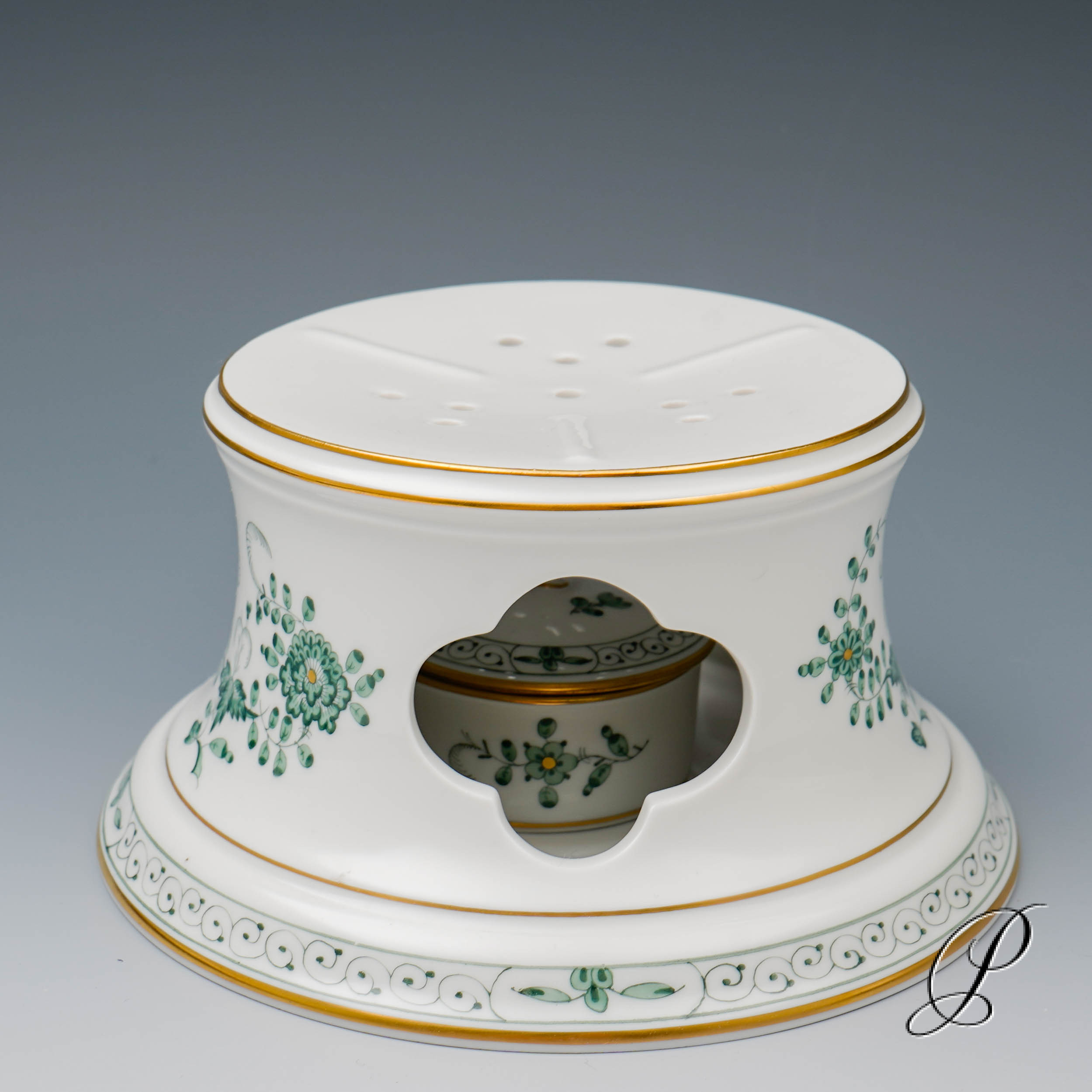 Stövchen Meissen im Dekor Indische Malerei grün – Bild 6