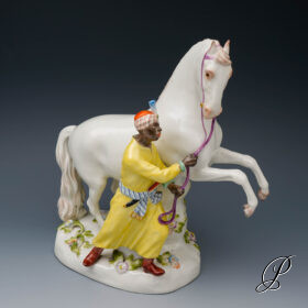 Meissen große Figurengruppe "Türke mit Schimmel"