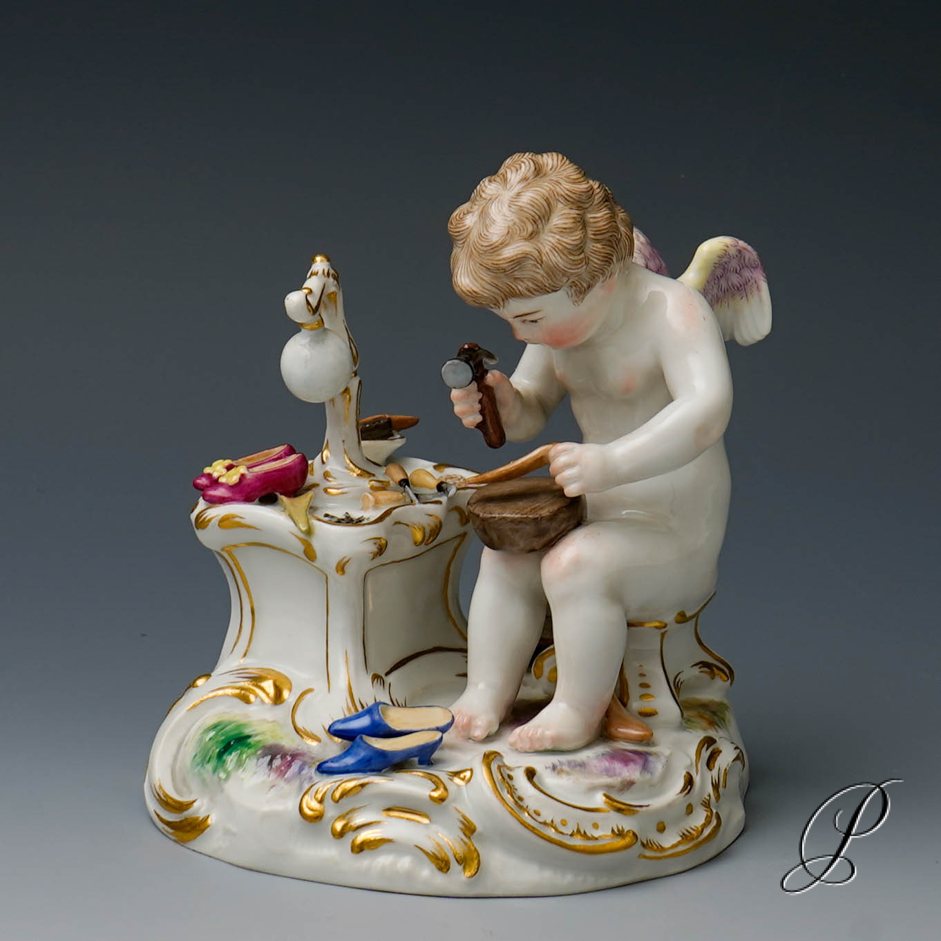 Meissen Figur "Amor als Schuhmacher" von August Ringler