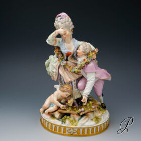 wunderschöne große Figurengruppe Meissen 1.Wahl Knaufzeit um 1890 Jhd.